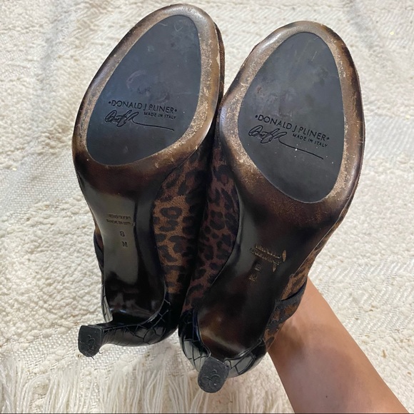 DONALD PLINER Zsa heels cheetah brown leather croc - Picture 6 of 8